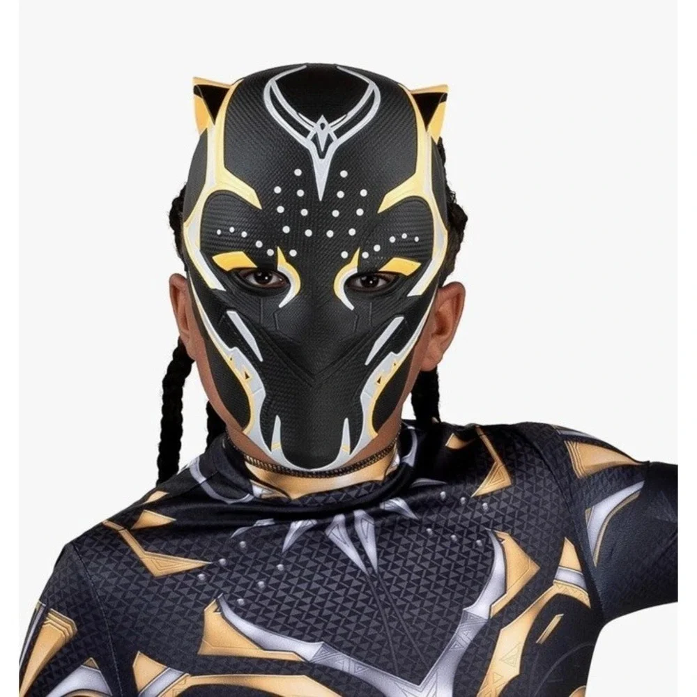 MARVEL Wakanda Forever Black Panther Jumpsuit Mask Costume Child S (4-7) NEW